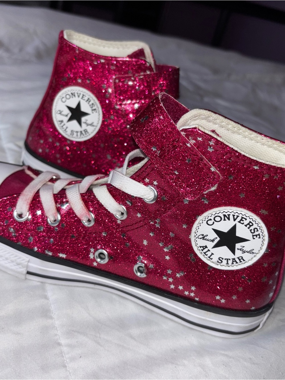 Converse All Star Ruby Red Glitter High-Top Sneakers